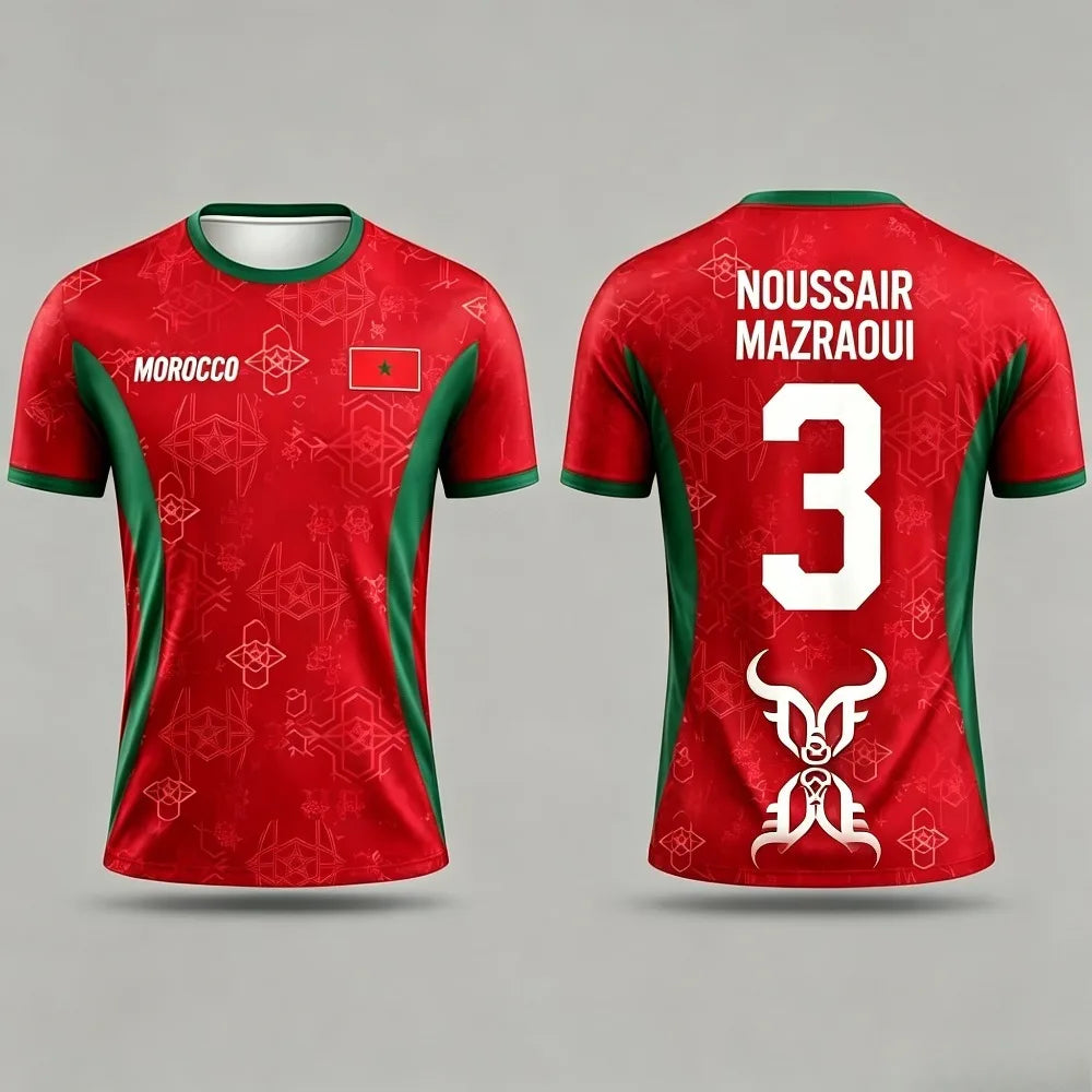 2026 Morocco print flag Jersey 3D T-shirt